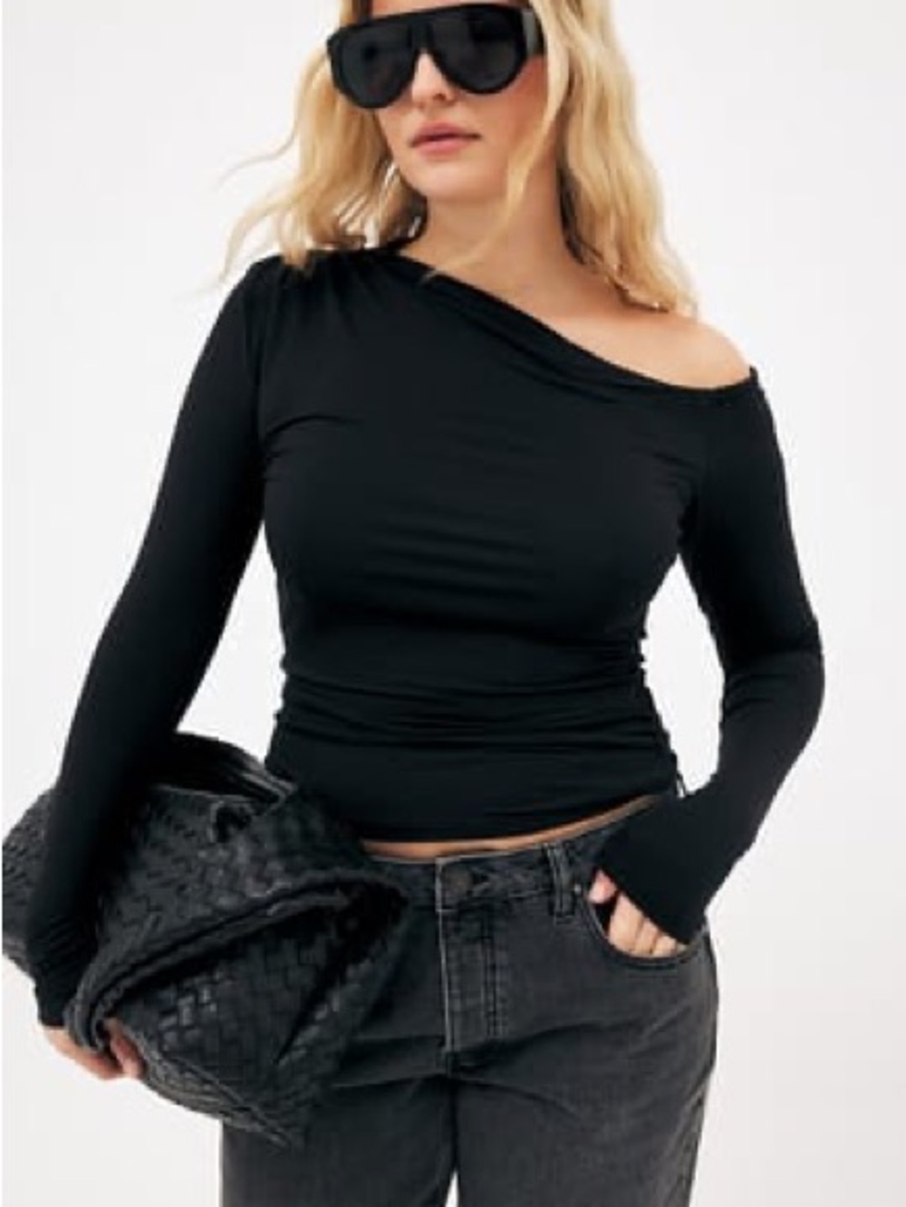 NWT Na-Kd Off Shoulder Jersey Top